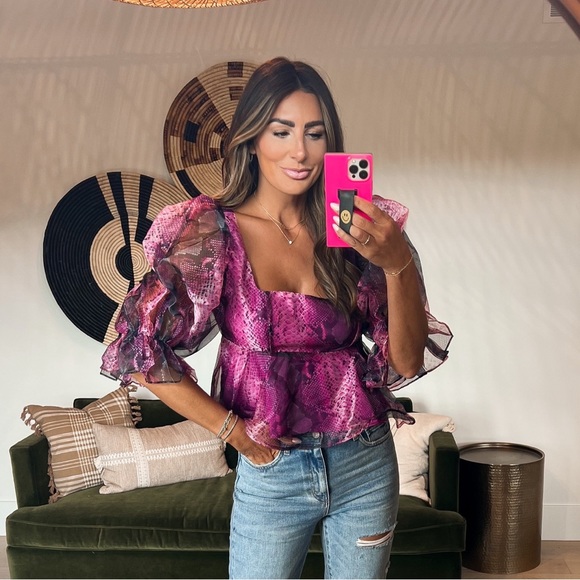Buddy Love Tops - Buddy Love Puff Sleeve Blouse